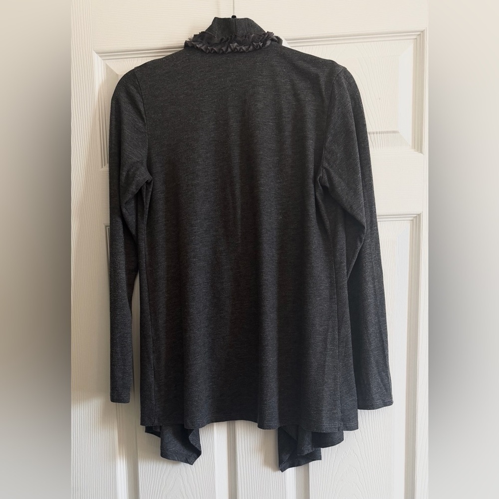 Chenault Charcoal Ruffled Cardigan - Picture 3 of 4